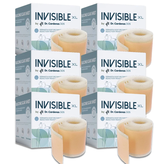 X6 Invisible silicone scar tape best value bundle by DR. CARDENAS 305 — 6-pack for full scar recovery